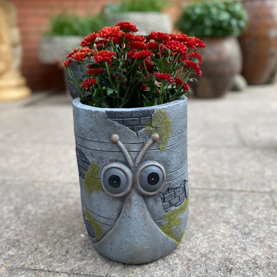 Customized Creative Cute Animal Snail Landscape Potted Garden Outdoor Garden Plant Flower Pot Decoration Decoration