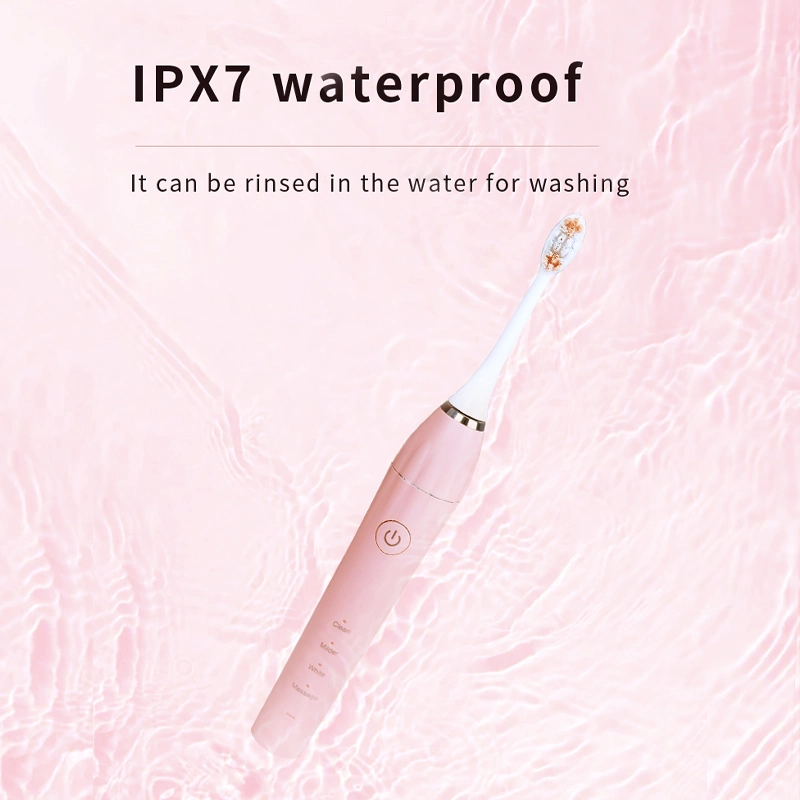 Ipx7 Waterproof Teeth Whitening Sonic Electric Toothbrush for Adults Oral Cleaning