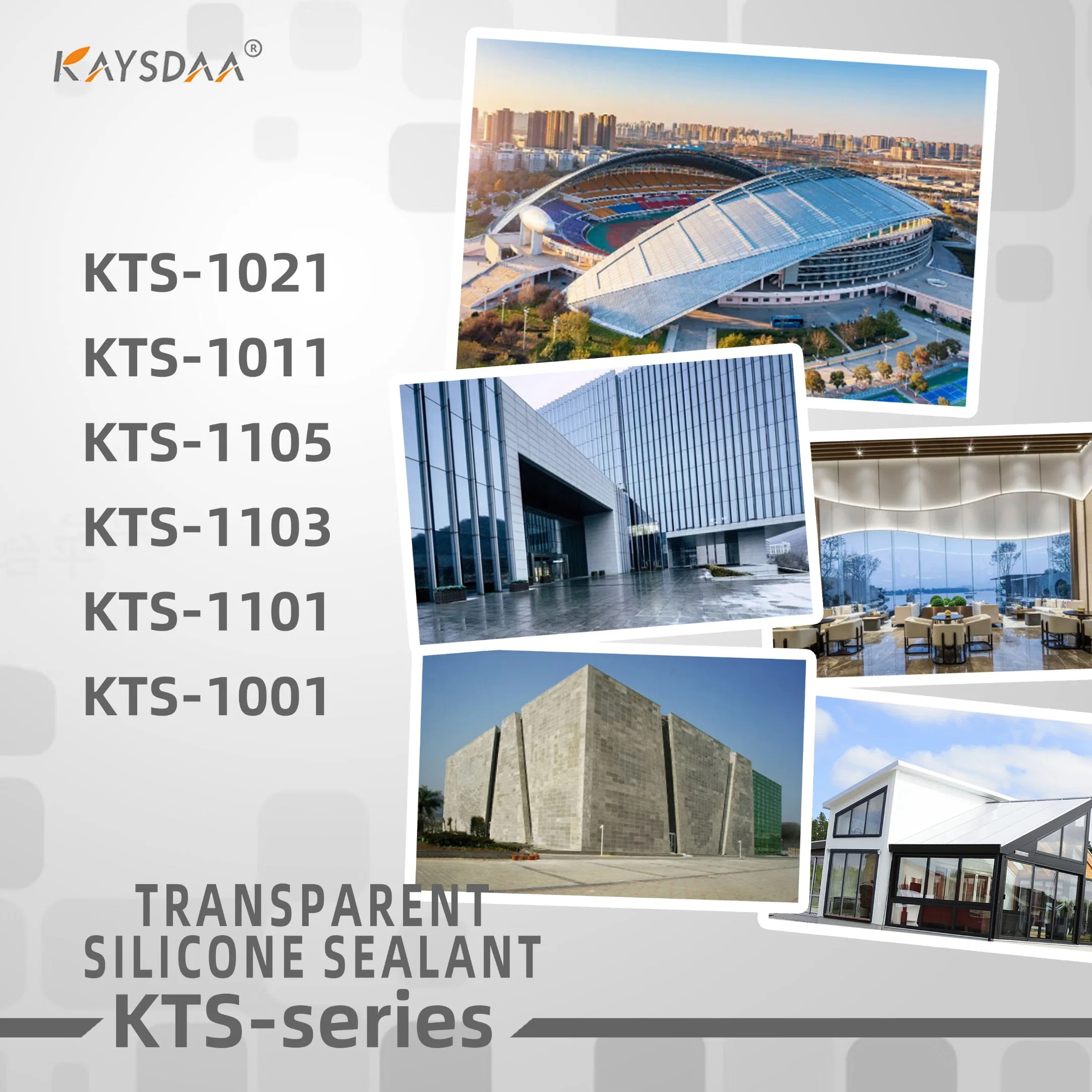 Kts-1105 Transparent Silicone Adhesive Specifically Designed for Exhibition Cabinets, Various Decoration Projects