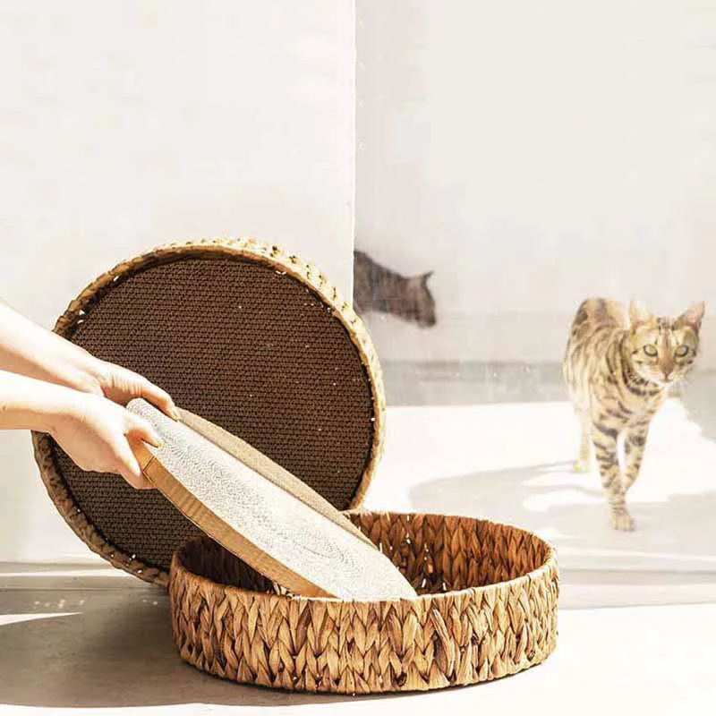 Wholesale/Supplier Pet Cushion Handmade Weaved Cozy Cat Bed Wicker Simple Design Comfortable Bed for Pet Cat Dog