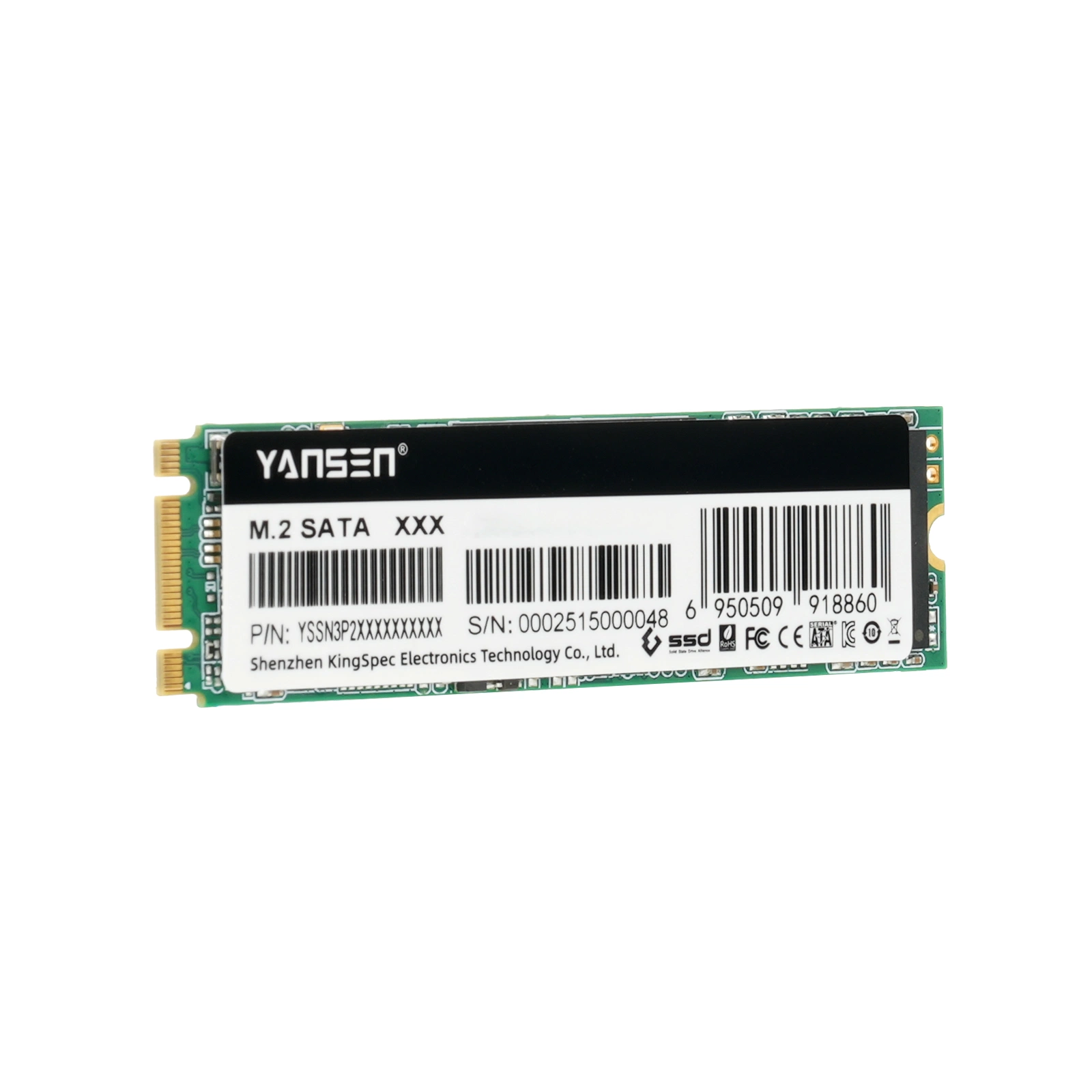 Yansen M. 2 2280 SATA Solution de stockage industriel SSD haute vitesse à faible latence 2 To 1 To SSD pour les soins de santé et le jeu.