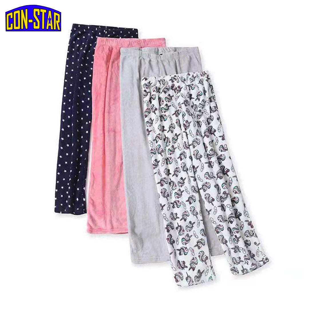 Full Printing Polyester Coral Fleece Winter Pajama Pants Pj Pants