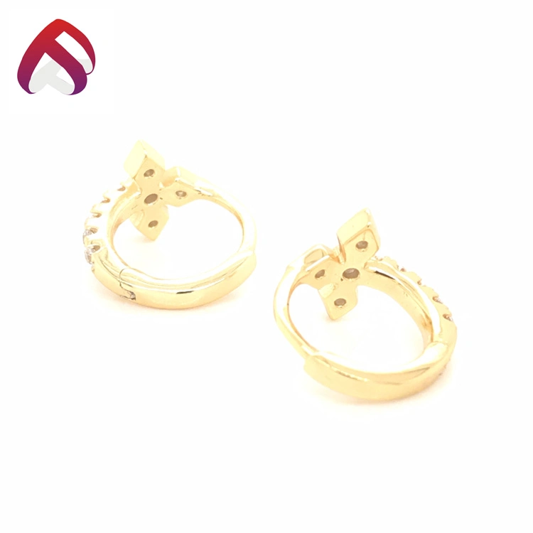 Fashion Zirconia Women Flower Huggie Hoop Earrings Jewelry