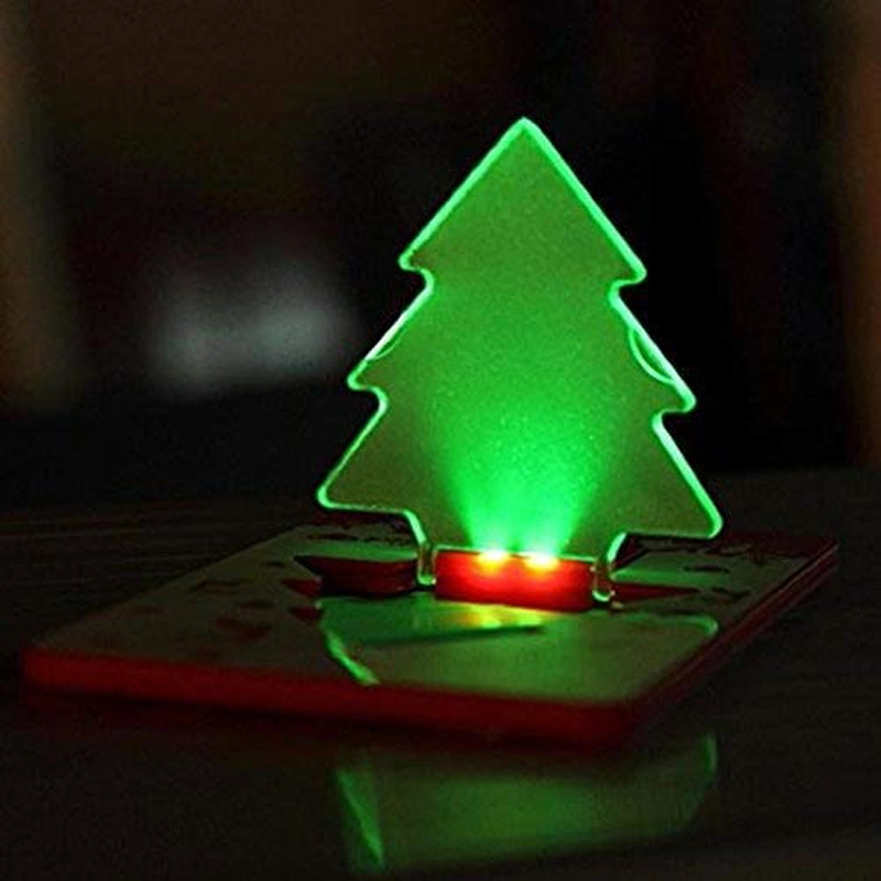 LED Card Portable Xmas Tree Shape LED Pocket Lamp