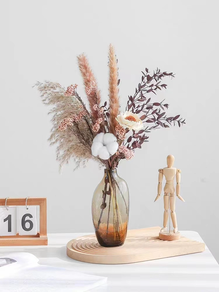 Home Office Decoration Fauxing Pampas Beige Artificial Dried Flowers