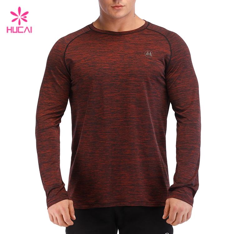 Wholesale Fashion Design Mens Long Sleeve Gym Tee Shirt