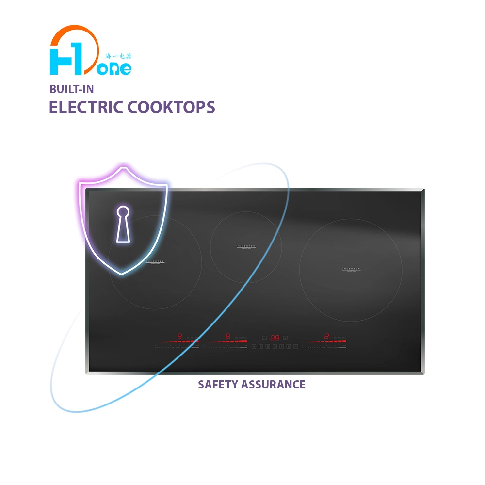 Buit 3 quemadores de cocina Estufa de inducción con control táctil de cristal de bloqueo para niños