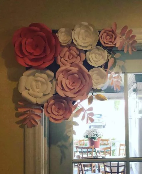 Hkh Wand Hochzeit Braut Dusche Baby Dusche Handmade &amp; Assembliert Große 3D Papier Blumen Dekorationen