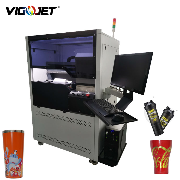 Vigojet 2023 New Arrival Bottle Screen Printing for Plastic Bottles 360 UV Rotary Devices Printer