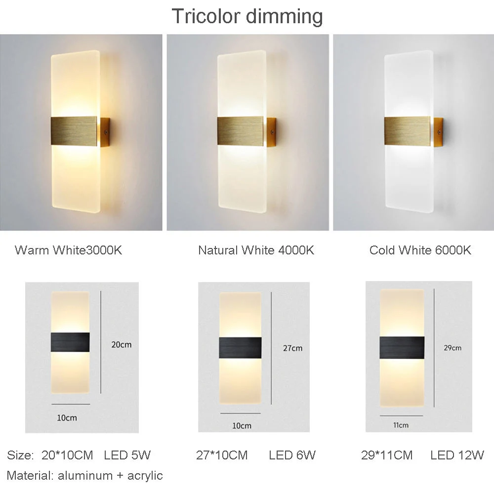 Hofoled Modern Wall Sconce LED Wall Light up Down Lighting Cold Warm White Minimalism Indoor Home Bedroom Hotel Decoration