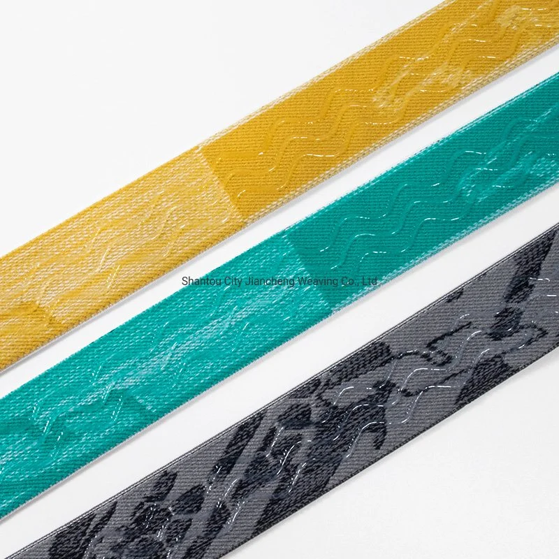 Durable Webbing Nylon Polyester Elastic Band Anti Slip Custom Pattern Silicone Gripper Elastic with Logo for Cycling Wear