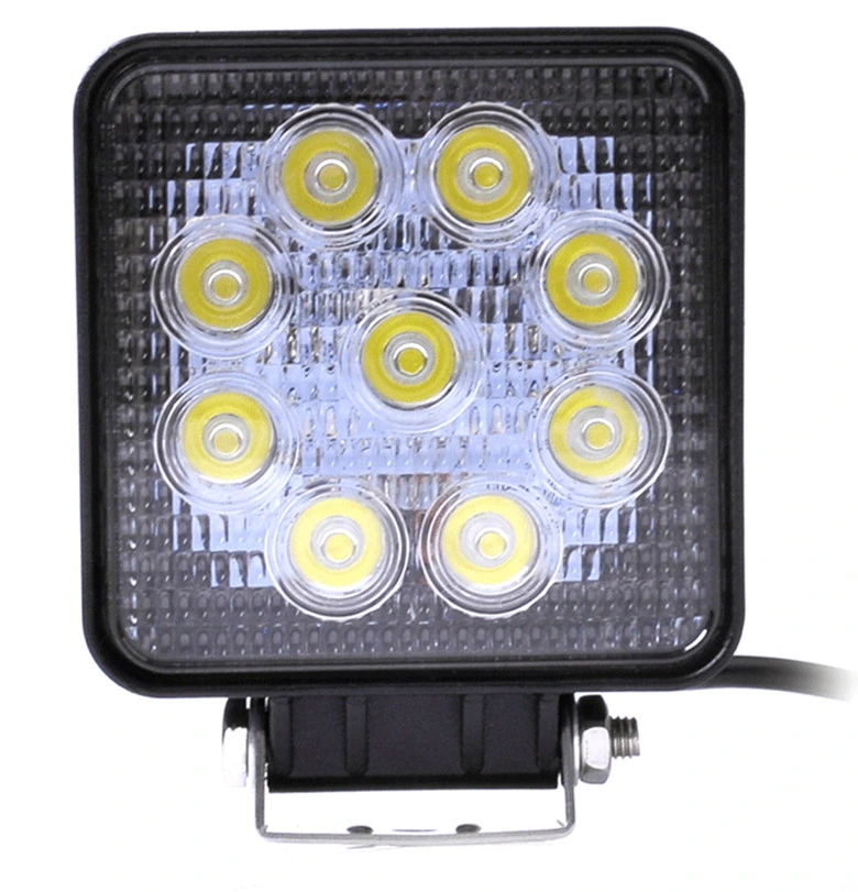 High Performance Quality Powerful Round or Square Ultra Offroad Lamp Car Truck ATV Flood Beam Sport LED Foco Faenero LED 27W 9 LED