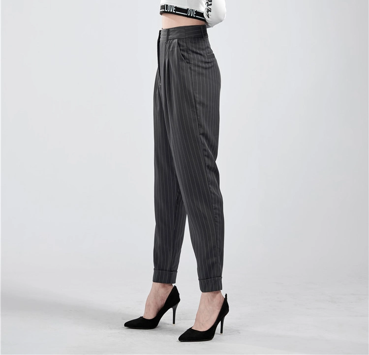 Stripe High Waist Hose Damen Frühling gerade Passform für Frauen Hose