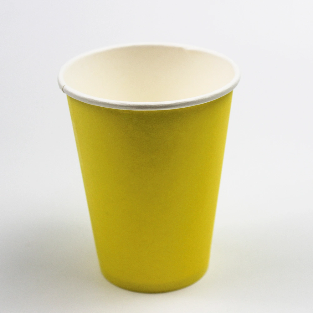 9g Paper Cup Disposable Paper Tableware Paper Single Wall Cup Yellow Color for Party