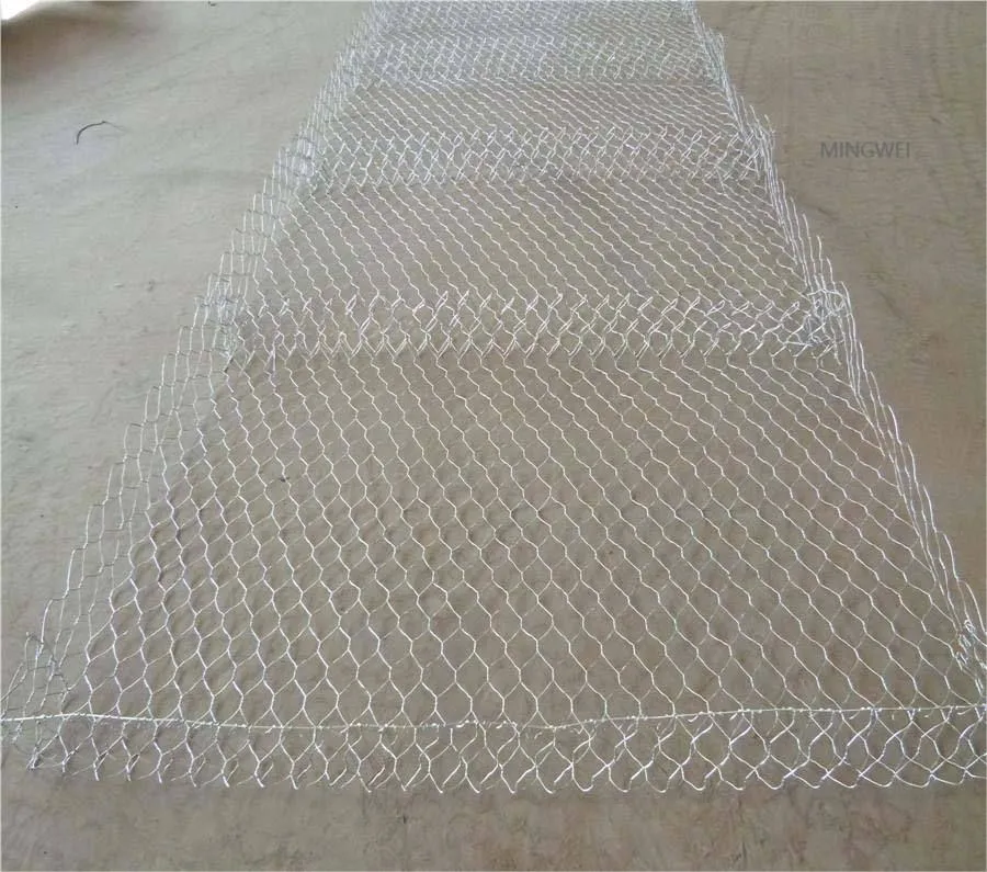 Mingwei 80x100 mm de malla de alambre de acero de 3.0-4.0mm de los proveedores de alambre recubierto de PVC espesor borde compensación Gabion China 2.0*1.0*0,5 m de tejido de gaviones de verificación