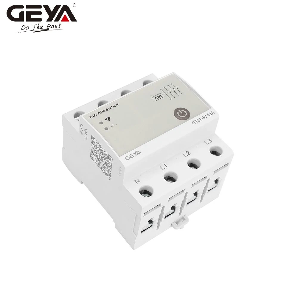 Geya Gts8-W 4p 63A CE DIN Rail 220V AC Approval Daily WiFi Programmable Digital Timer Switch Day Timer Switch Programmable Timer