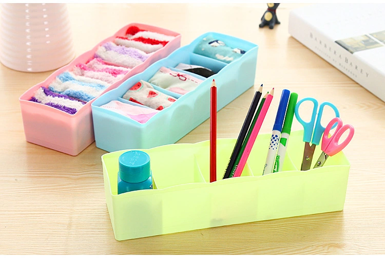 5 Cells Plastic Organizer Storage Box Used for Tie-up Bra Socks