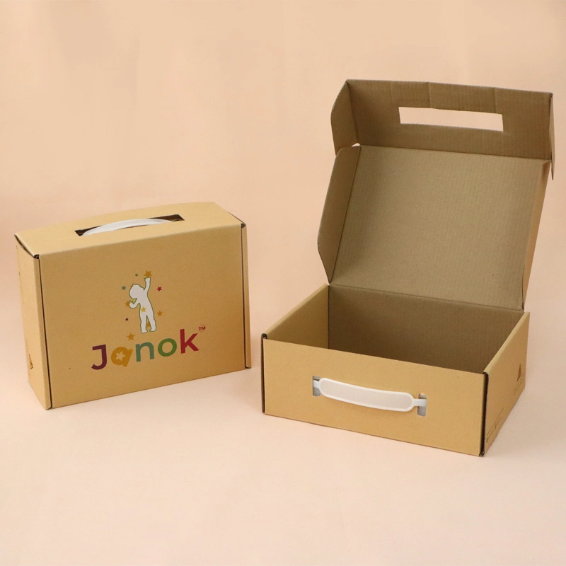 Wholesale/Supplier Flat Packed Carton Shipping Die Cut Handle Custom Printed Food Grade Brown Kraft Paper Cake Package Box