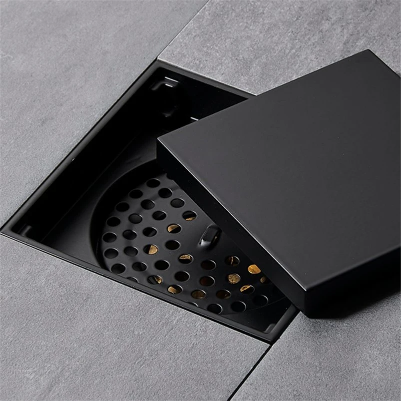 Contemporary Black Brass Bathroom Shower Drain Cover - Durable and Stylish Drainage Anti-Odor Shower Waste Floor Drain Plumbing Fixtures