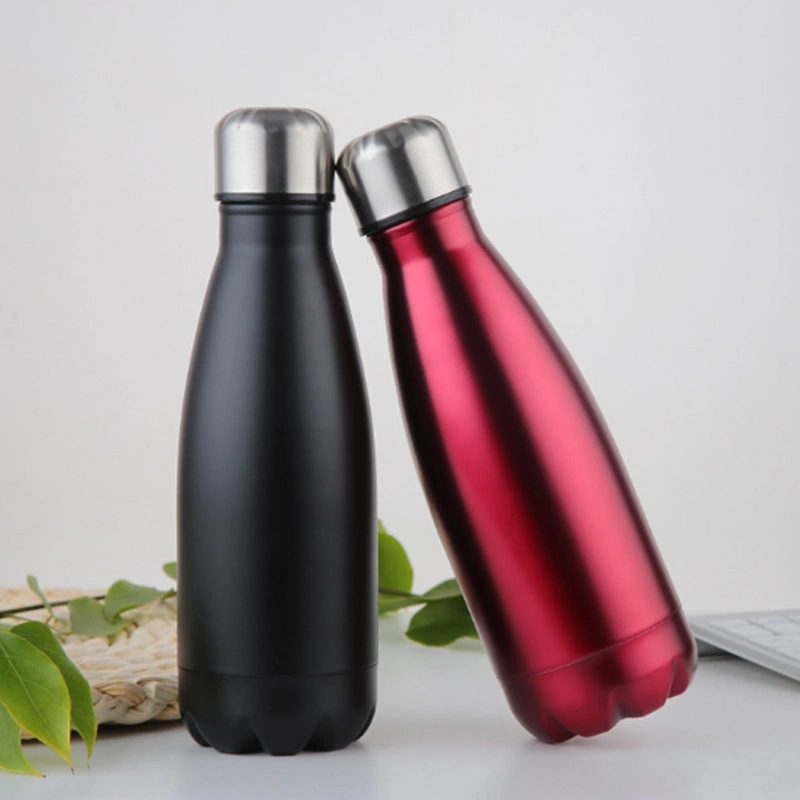 Matte Black 500ml Cola Shaped Flasks Thermos Vacuum Water Bottle