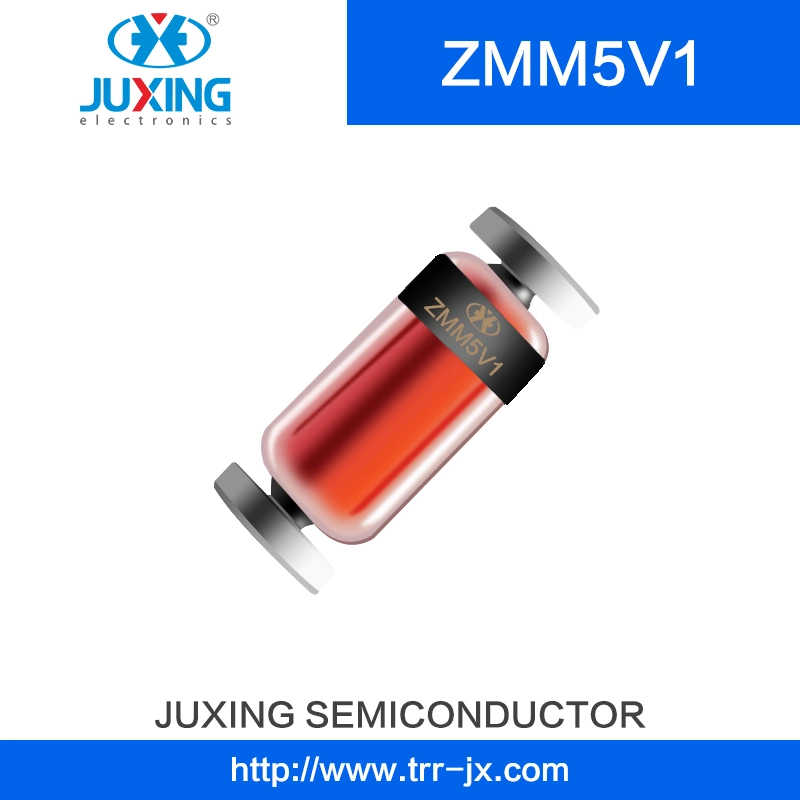 Juxing Zmm5V1 500MW 5,1V diodos Zener de silicio epitaxial con Paquete LL-34