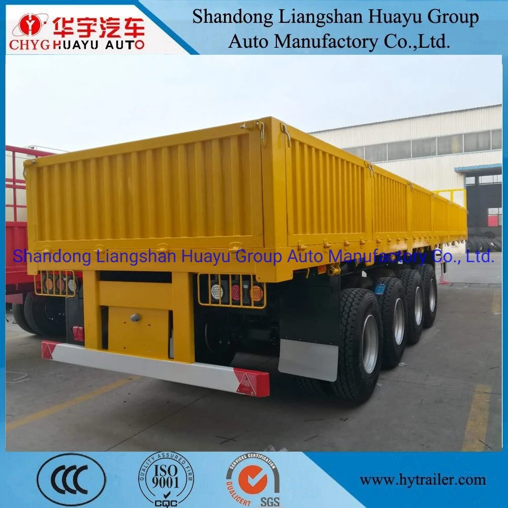 40FT 4 Axle Flatbed/Side Wall/Fence/Truck Semi Trailers for Container Transport