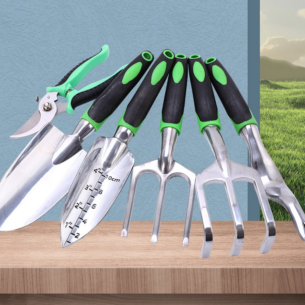 9PC/Set Garden Tools ضع الخشب المتين من الفولاذ المقاوم للصدأ للخدمة الشاقة مقبض مع قفازات أدوات أكياس أدوات يبستن مجموعة أدوات