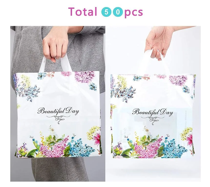 Manufactory Clothes Carry Custom Printed Plastic Retail Shopping Bag with Handles