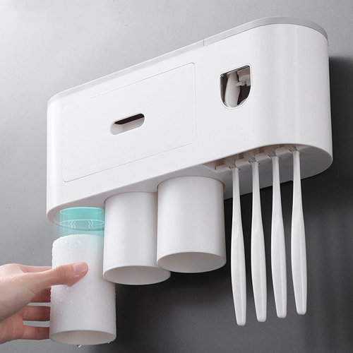 Toothbrush Holder Without Punching and Squeezing Toothpaste