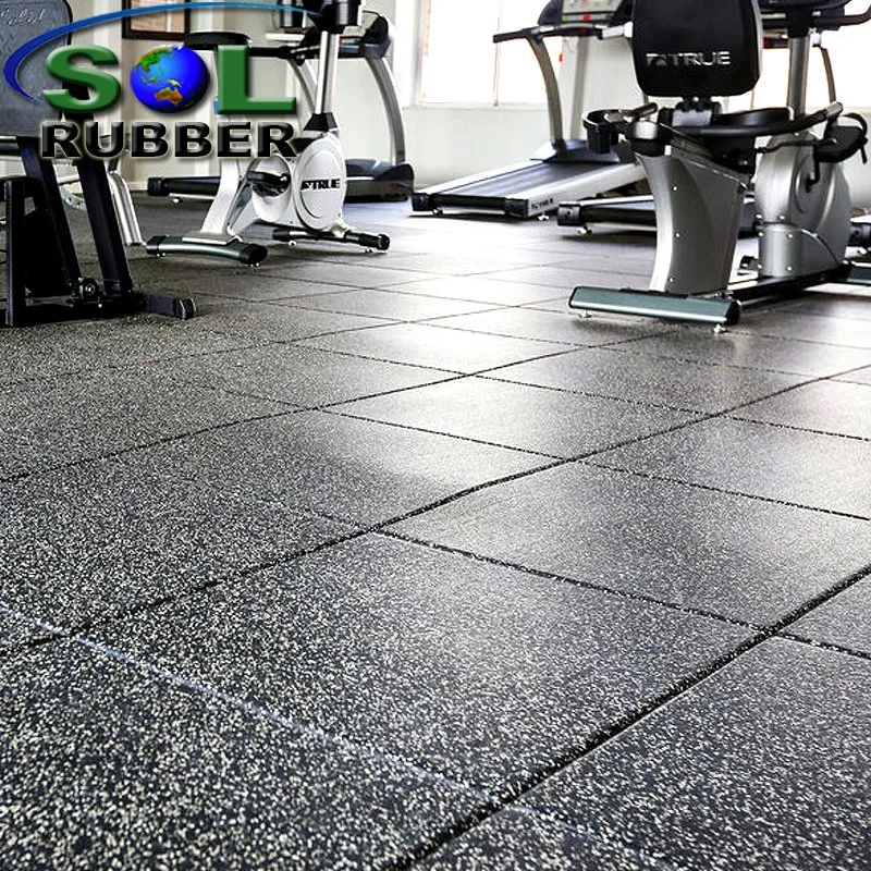 Goma Sol 1mx1mx15mm Gym Fitness comerciales de goma pisos de mosaico