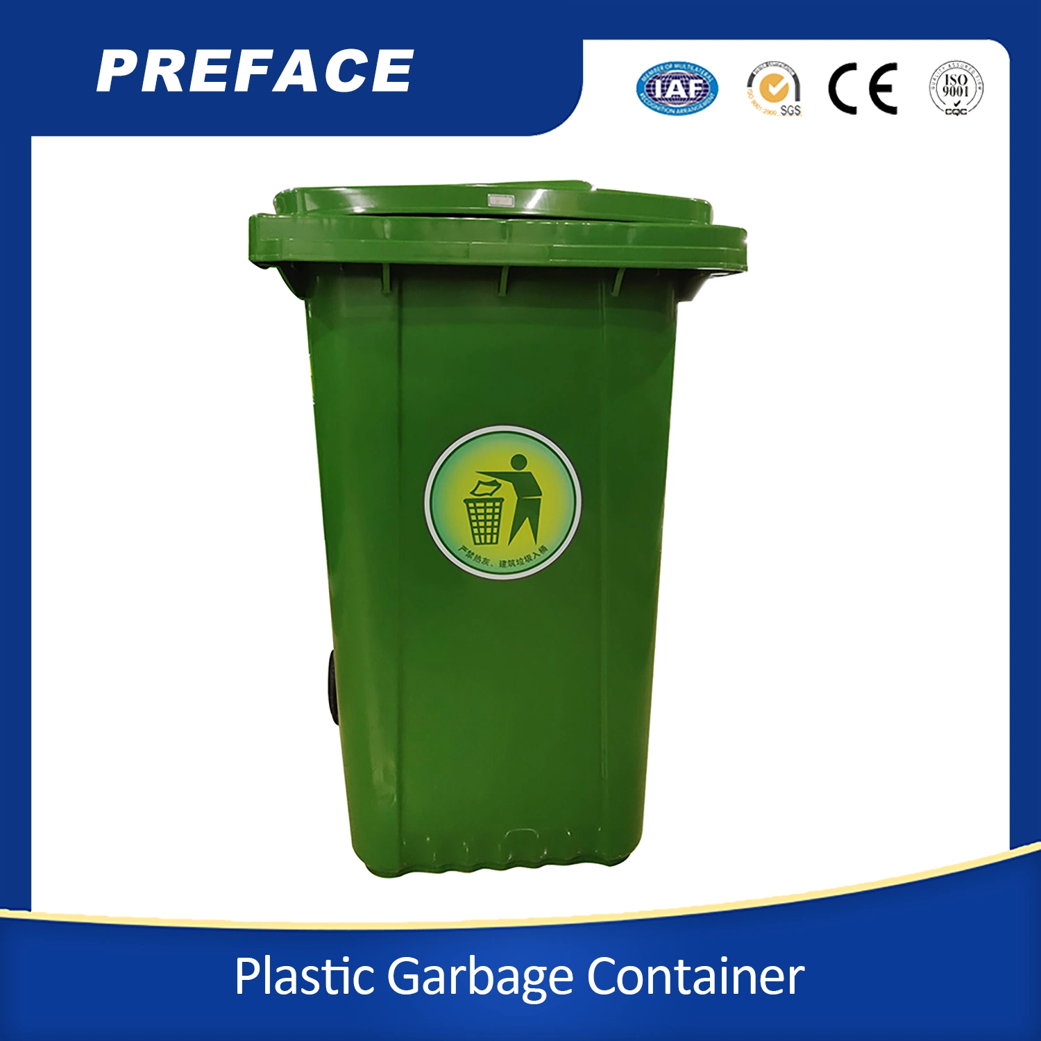 Rue 240L poubelle Contenedor de Basura Blue Recyclerie Wheelie Poubelle en plastique avec pédale