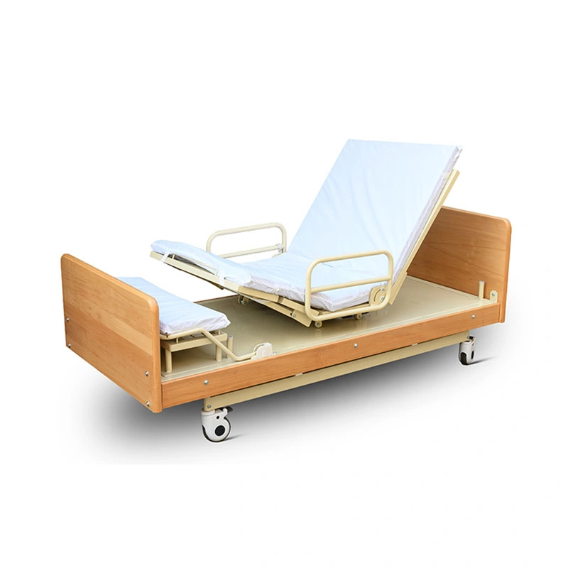 High Quality Custom Medical Hospital Furniture Metal 3 Function Electric Hospital Adjustable Bed with Mattress