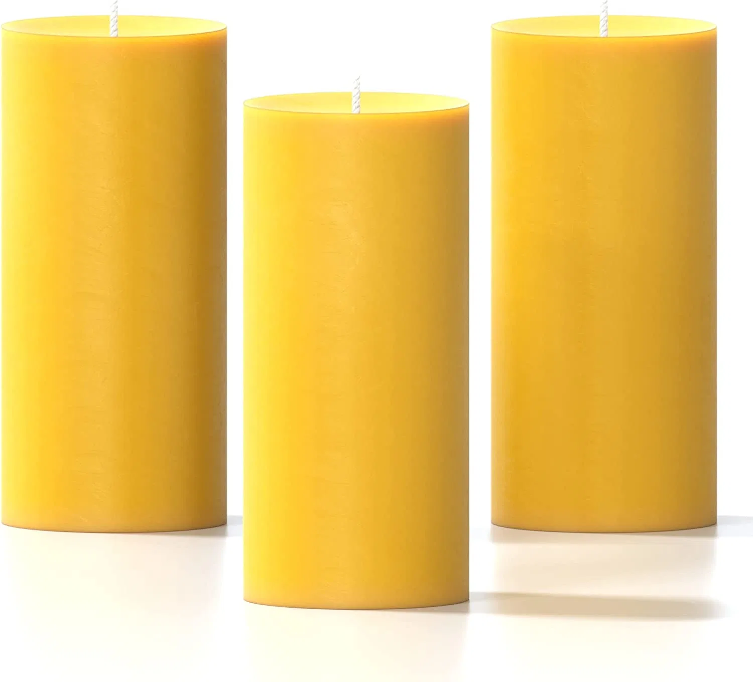 Cera de abejas pura Pilar velas 2X4 Pulgadas amarillo de 30 horas de la quema de velas artesanales