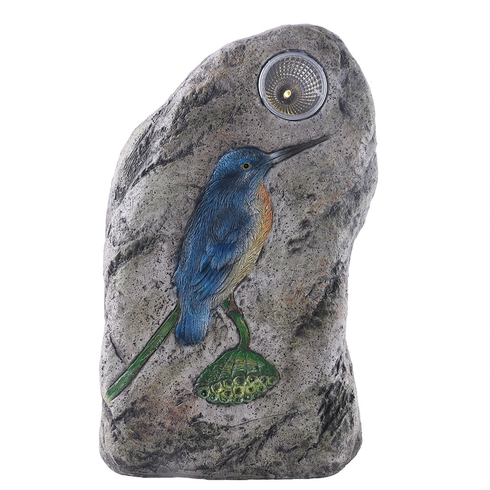 Solar Powered Decorative Fake Rocks with Animal Totem for Garden