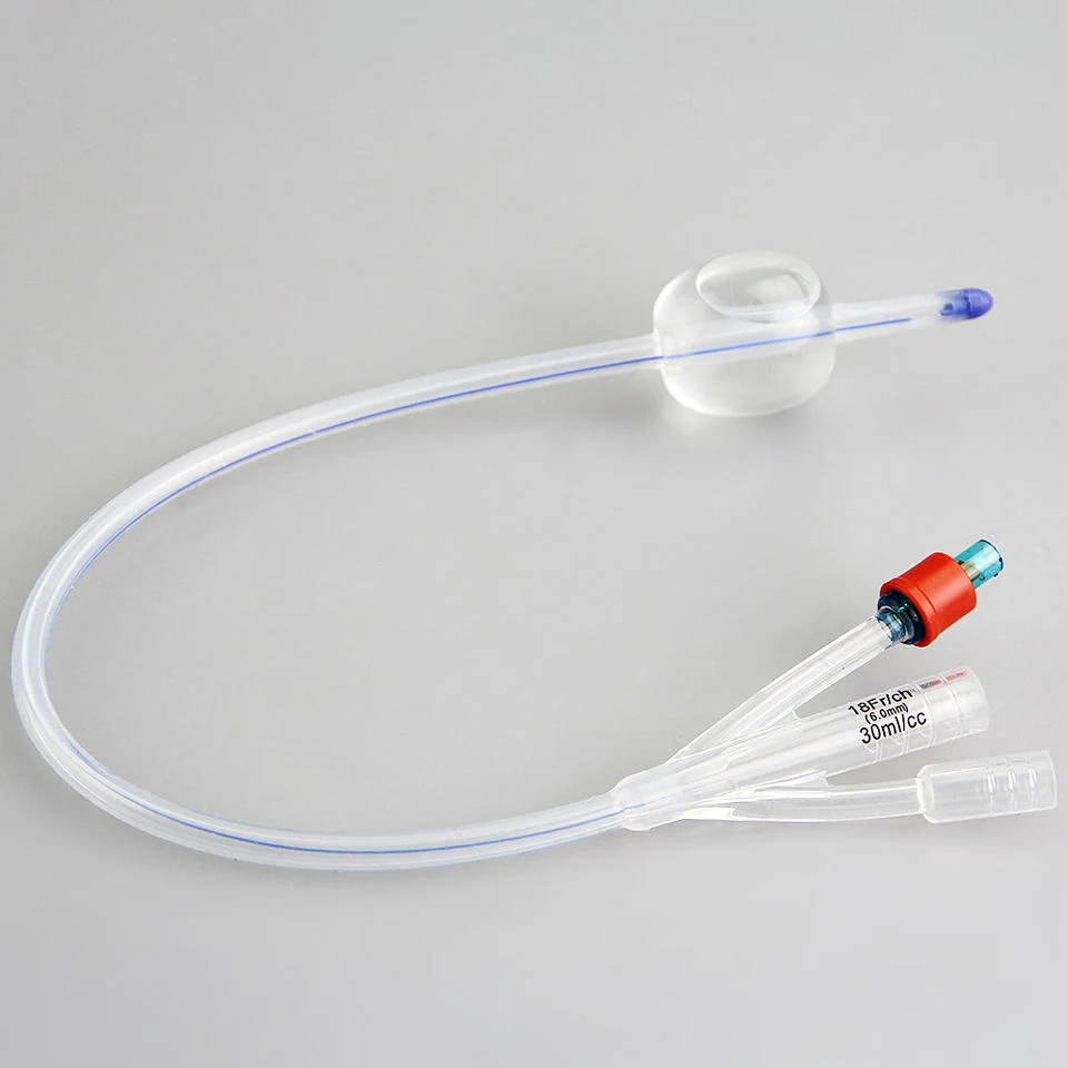 Single-Use Medical 2-Way or 3-Way 100% Silicone Foley Catheter