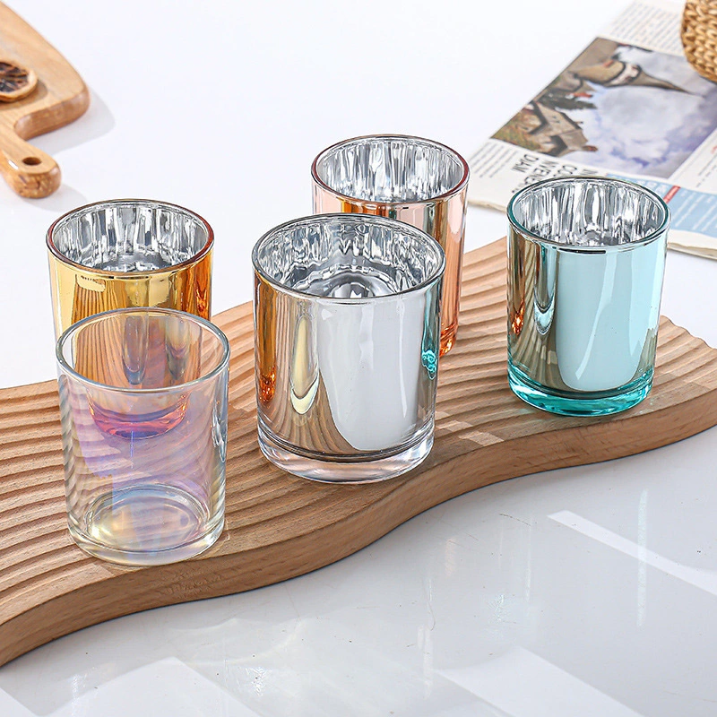 Luxury Electroplating Colors Glass Candle Jar Glass Candle Making Holder