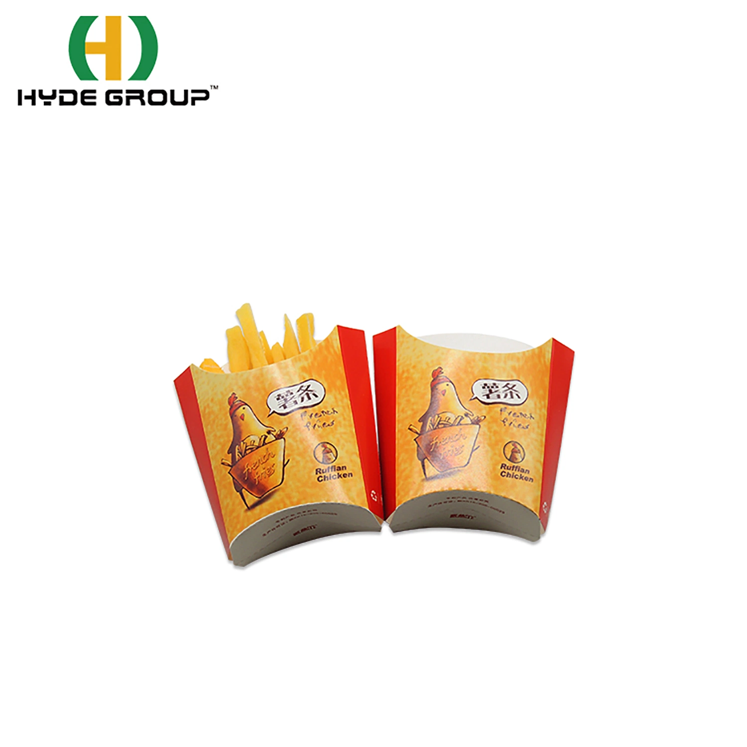 Small stand up French Fries Box alimentos papel batatas fritas frango Caixa de papel para Cateres