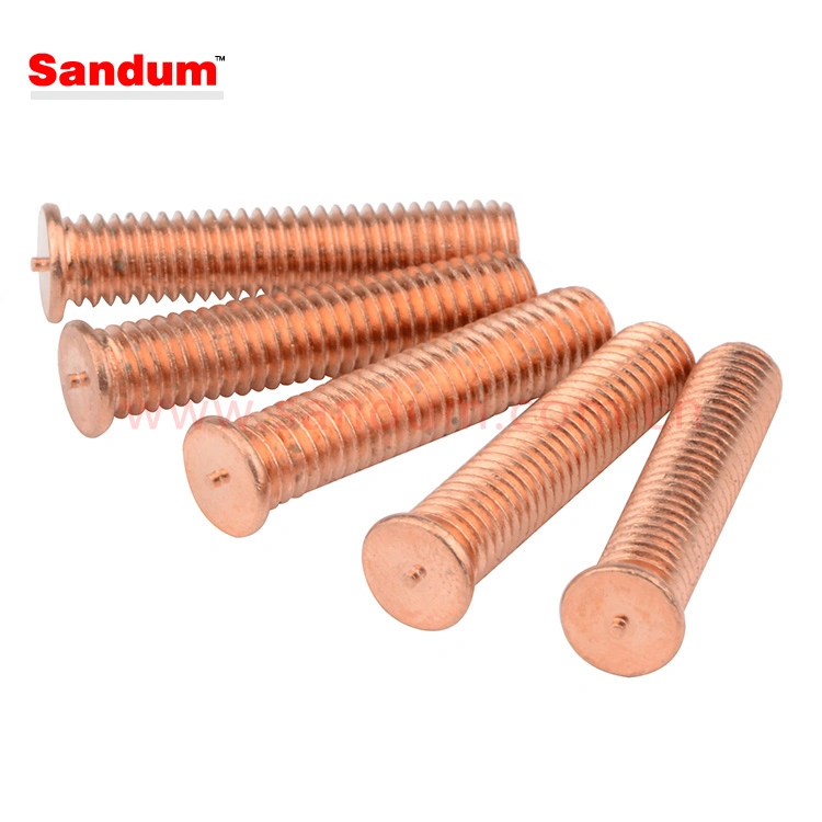 Copper Plated Plain Head Steel Weld Studs with External Threaded