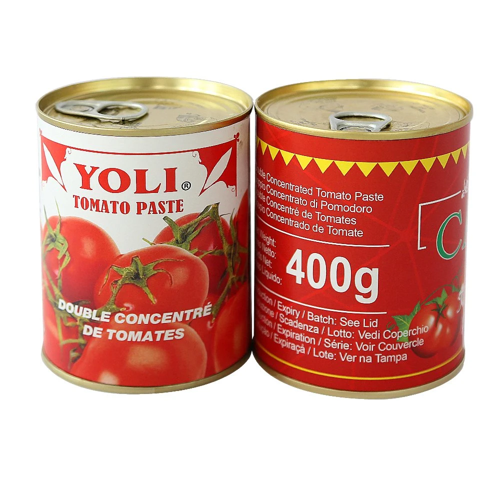 Rendimiento de alta calidad/alto costo de fabricación de pasta de tomate 400g en 28-30% Brix el doble de concentrar la salsa de tomate