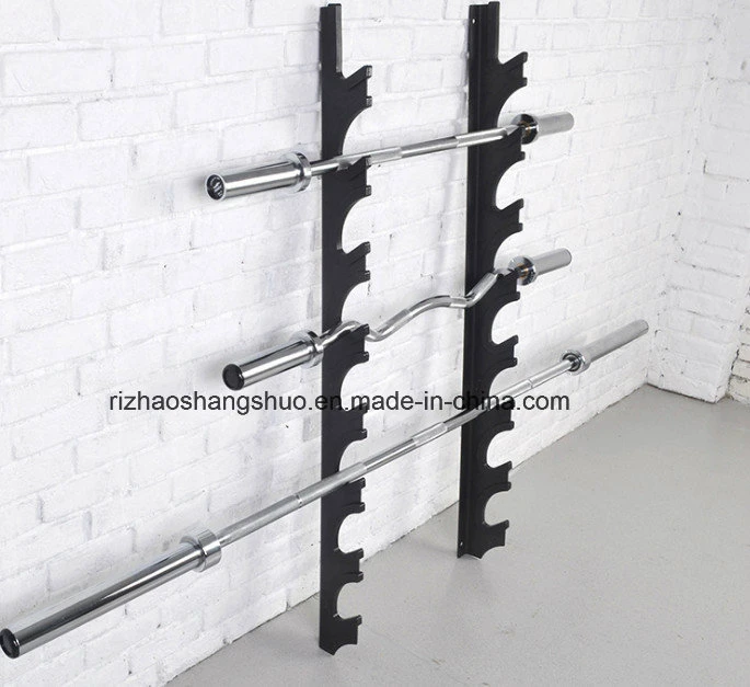 Equipos de gimnasio en la pared Barbell soporte de almacenamiento en la pared Ob Barbell Rack de almacenamiento de la barra colgador