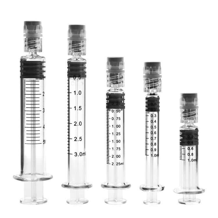 1ml 2,25ml 3ml 5ml jeringas de vidrio precargadas para productos farmacéuticos