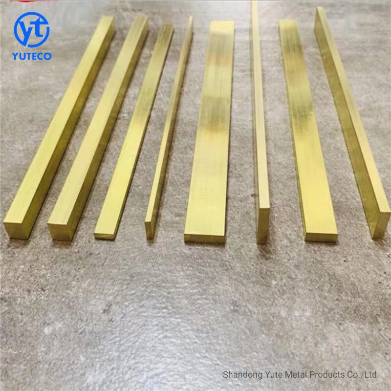 Disponible en stock ASTM C61900, C62300, C62400, C63000, C63020, C63200, C6200, C64210 rangée en laiton, barre plate en laiton, spécifications complètes, Peut être coupé