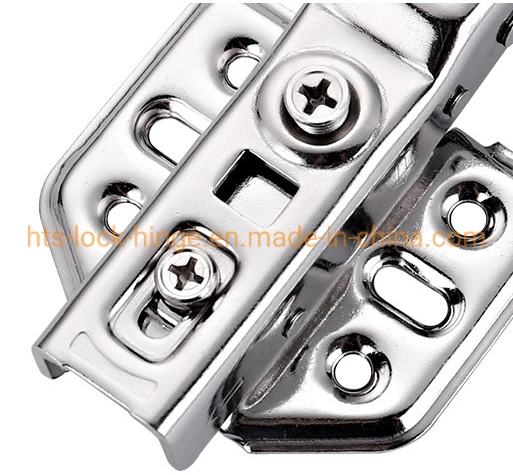 Herraje de muebles de acero inoxidable placa Unfixed fija plegable oculto hidráulica completa de la mitad suave cerca de superposición de bajorrelieve deslizado cocina armario Clip Bisagra ajustable