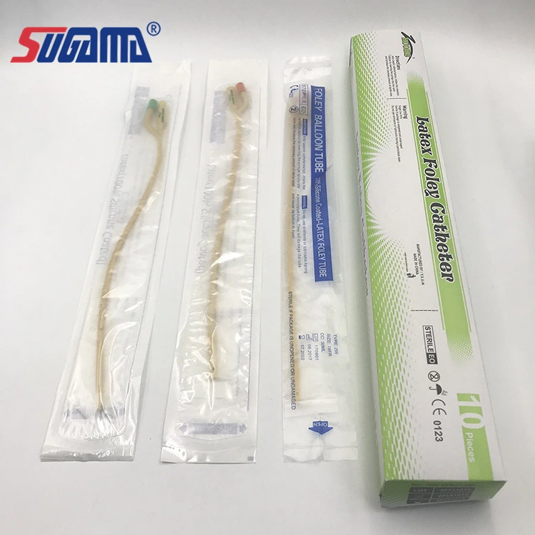 Disposable Latex Foley Catheter CE ISO Single Use Two Way 3-10 Cc Balloon