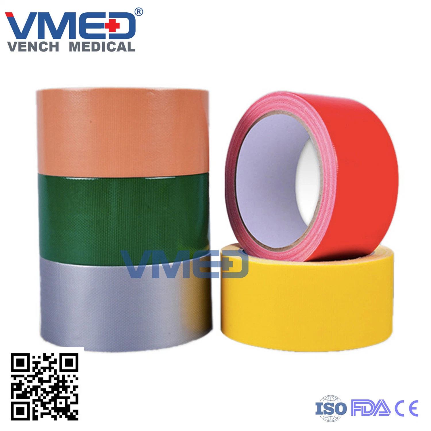 Ce ISO FDA Approval 100% Cotton Adhesive Zinc Oxide Plaster Tape Medical Bandage Tape OEM Factory Price Extremely Strong with Porous Medical Green Sprain Tape