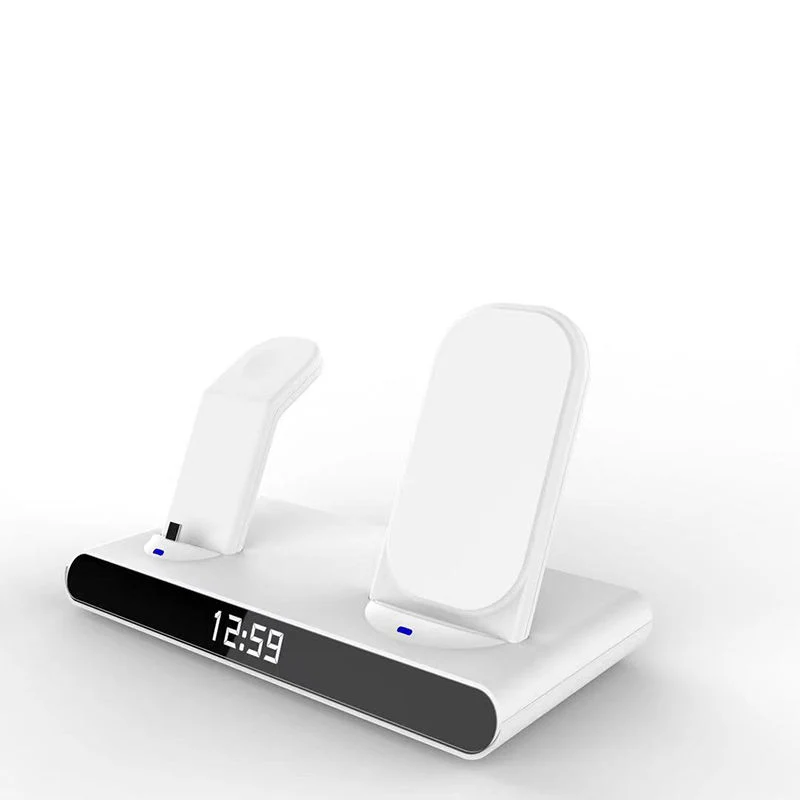 15W Fast Charging Alarm Clock Magnetic 3 in 1 Wireless Charger for Table