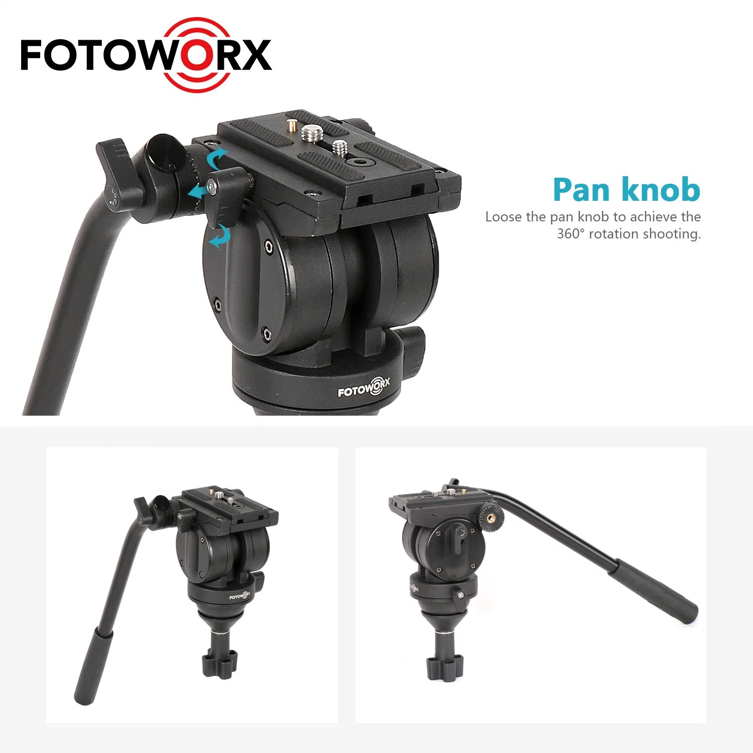 Fluid Drag Pan Head for DSLR Cameras Video Camcorders Shooting Filming