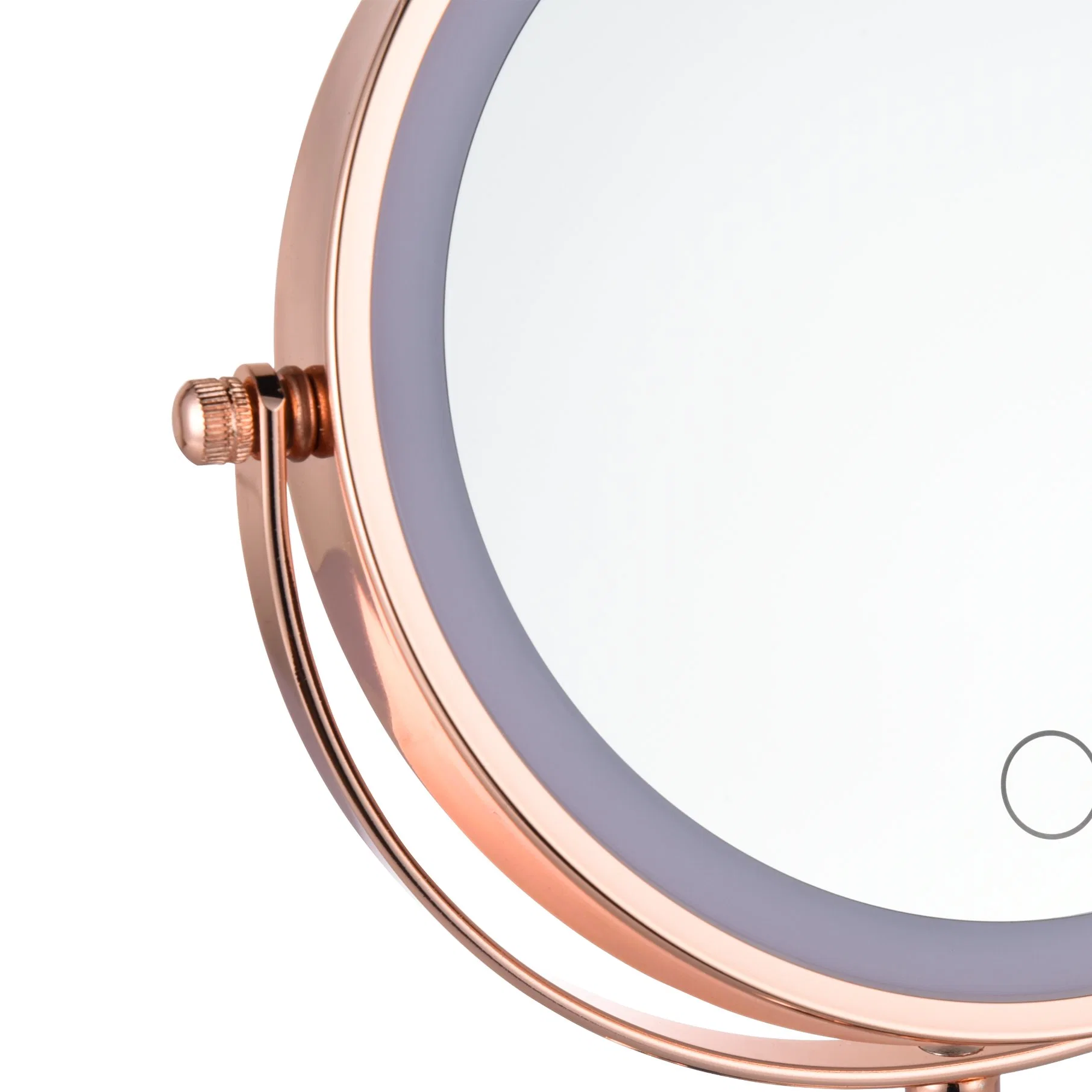 Logotipo personalizado Portable Escritorio redonda LED inteligente de espejos de maquillaje Espejo