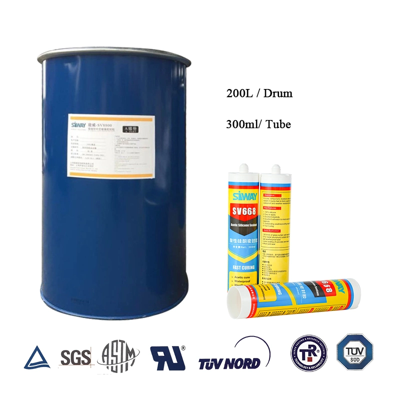 Silicone Sealant Distributors Sv 200L Barrel Acetic Silicone Sealant RTV Raw Material Acetoxy Silicone