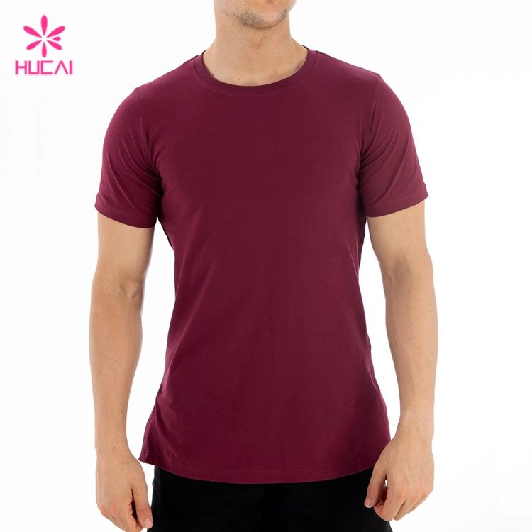 Wholesale Cotton Spandex Tapered Fit Men Athletic Tee Shirt